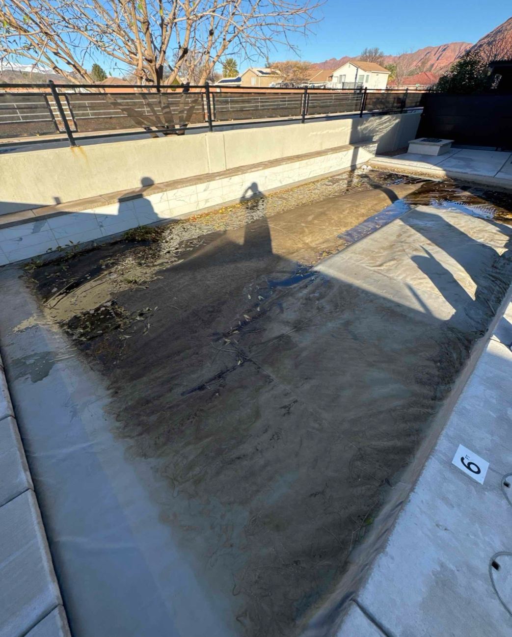 Dirty pool cover before cleaning, St. George UT