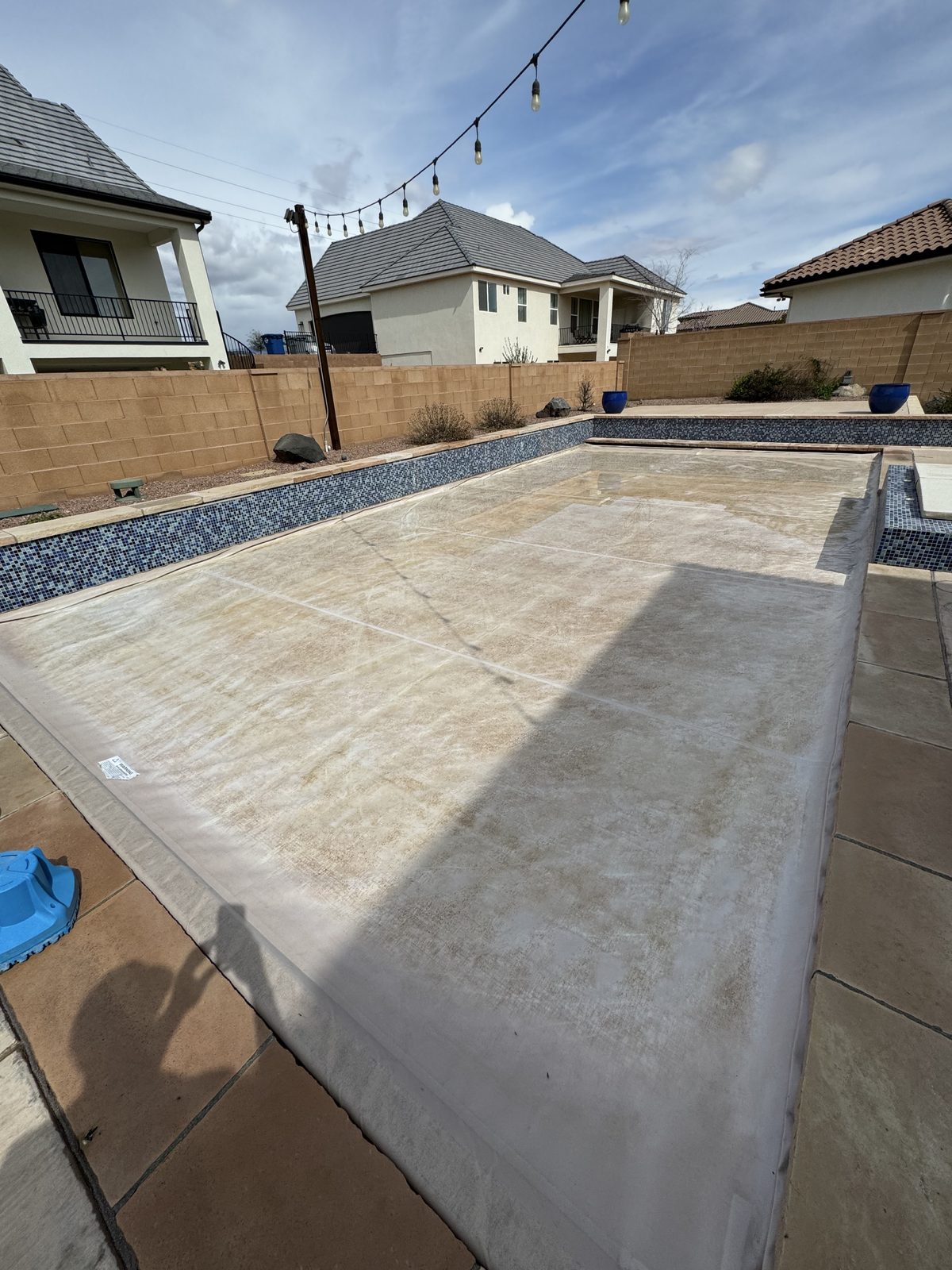 Clean pool with cover serviced