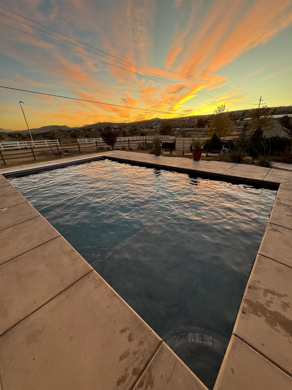 Sunset over a St. George pool